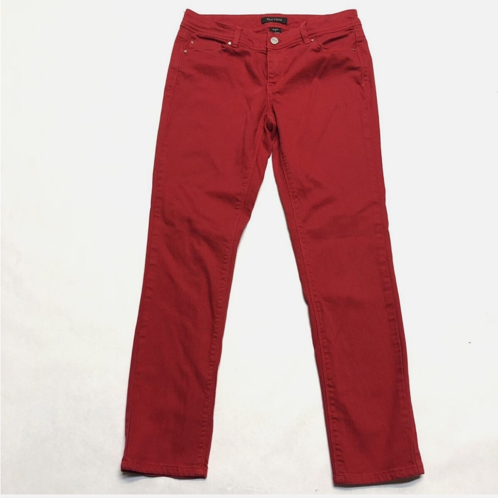White House Black Market Red Blanc Slim Ankle Jeans size 4